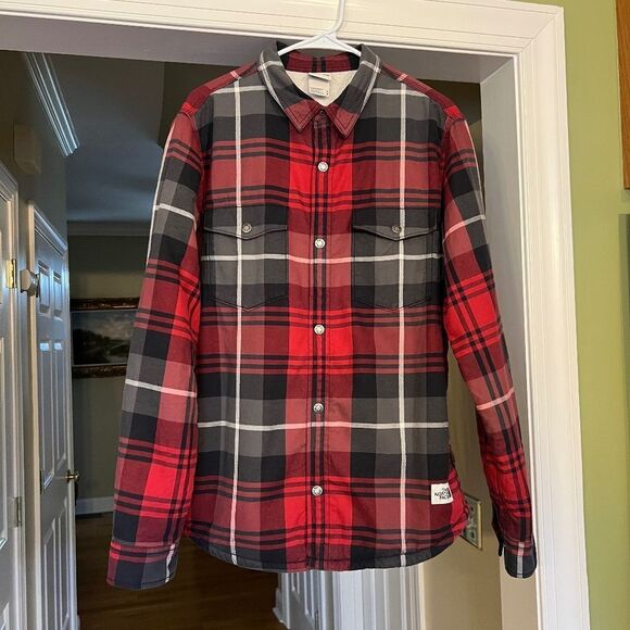 Men's North Face Campshire Sherpa Lined Shacket Shirt Jacket Sz MEDIUM - Picture 1 of 3